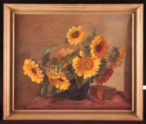 DANN Johanna 1878-1974,Sonnenblumen in der Vase,Auktionshaus Rieber DE 2010-03-22