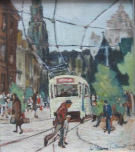DANNAT William Turner,Turner: City centre scene with figures and trams, ,Maxwell 2007-04-25