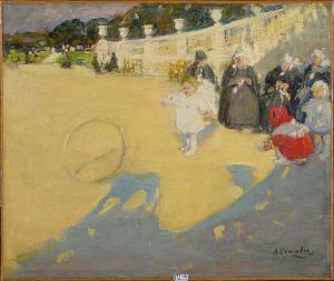 DANNENBERG Alice 1861-1948,Jeux d'enfants au jardin du Luxembourg,VanDerKindere BE 2018-06-20