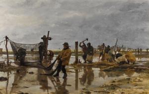 DANTAN Edouard Joseph 1848-1897,The stakenets at Villerville,1885,Sotheby's GB 2023-07-06