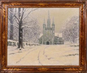 DANTU Georges 1867-1935,Cathédrale sous la neige,Hotel Des Ventes Mosan BE 2022-03-23