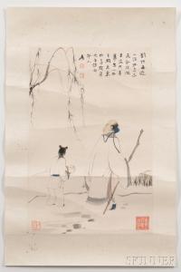 DAQIAN ZHANG 1899-1983,Depicting a scholar with his attendant,Skinner US 2012-04-20