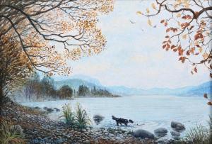 DARBISHIRE Stephen J. 1940,Fetching the Stick at Coniston Lake,1985,Tooveys Auction GB 2023-07-12
