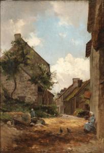 DARDOIZE Louis Emile 1826-1901,View from a French village,Bruun Rasmussen DK 2023-07-31