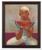 DARE HUBAND Jr. OTIS 1933,Boy with Watermelon,1968,New Orleans Auction US 2018-03-18
