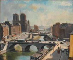 DAREL Georges 1892-1943,La Seine et les quais près de Notre-Dame,1929,Rossini FR 2007-12-03
