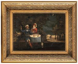 DARET Ernesto, Monsu 1694-1712,Paesaggio con scena galante,Wannenes Art Auctions IT 2021-11-26