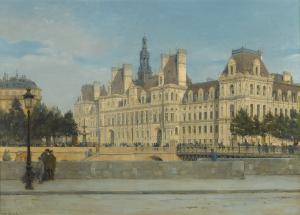 DARGAUD Victor Paul Joseph 1873-1921,FRENCH L'HÔTEL DE VILLE DE PARIS,Sotheby's GB 2016-12-14
