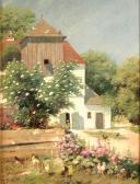 DARGEN Ernst 1866-1929,Casa di campagna con galline,Antonina IT 2002-02-17