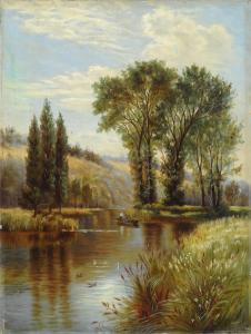 DARLEY E,Paesaggio con fiume,1895,Galleria Pananti Casa d'Aste IT 2021-09-27