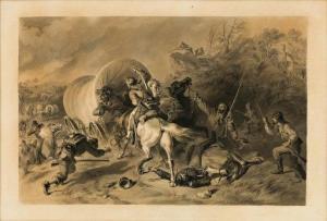 DARLEY Felix Octavius Carr 1822-1888,An Attack on a Wagon Train,Swann Galleries US 2020-09-17