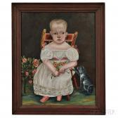 DARLING Robert 1800-1800,Portrait of a Child in a White Dress Seated in a P,Skinner US 2015-10-25