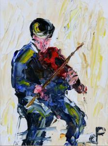 DARREN Paul 1944,Fiddle Player,Gormleys Art Auctions GB 2024-04-09