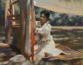Darro Tom 1946-2023,Weaving in the Pine Country,Santa Fe Art Auction US 2019-11-09