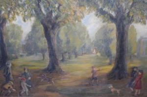DARWIN Robin 1910-1974,children playing in a parkland landscape,Lawrences of Bletchingley 2022-07-19