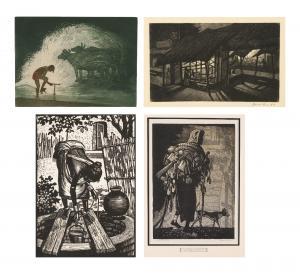 DAS Haren 1921-1993,Summer Bath; Untitled (Shop at Night); Woman at th,1954,Christie's GB 2020-09-25