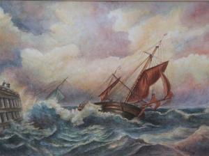 DASHWOOD CUTHBERT WILLIAM,Shipping in a swell off a jetty,Mallams GB 2011-03-09