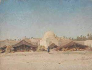 DAUBEIL Jules 1839-1896,Campement devant une ville arabe,Rossini FR 2008-02-19