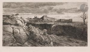 DAUBIGNY Charles Francois 1817-1878,Les Ruines du château de Crémieux (Isère),1848,Ader 2024-03-14