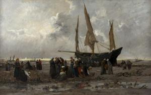 DAUBIGNY Karl Pierre 1846-1886,Embarquement des huître,1875,Artcurial | Briest - Poulain - F. Tajan 2024-03-20