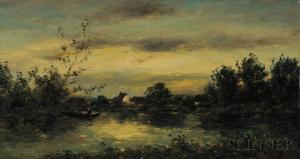 DAUBIGNY Karl Pierre 1846-1886,Landscape at Dusk,Skinner US 2016-04-08