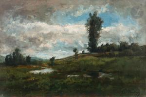 DAUBIGNY Karl Pierre 1846-1886,Paysage à la rivière,Ader FR 2023-10-27