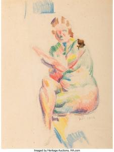DAUGHERTY James Henry 1889-1974,Seated Nude with Crossed Legs,1916,Heritage US 2023-12-14