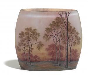 DAUM 1875,Enameled cameo glass Autumn Landscape vase,1900,Bonhams GB 2015-04-29