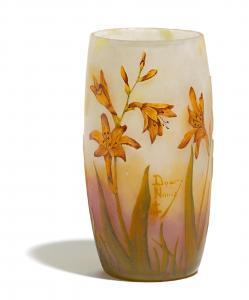 DAUM 1875,Enameled cameo glass Tiger Lily vase,Bonhams GB 2015-04-29