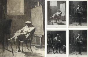 DAUMIER Honore 1808-1879,L'artiste en face de son oeuvre,1863/67,Camard & Associés FR 2010-12-13
