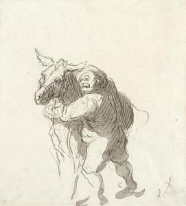 DAUMIER Honore 1808-1879,Sancho Pansa et son âne,1865,Bonhams GB 2024-04-18