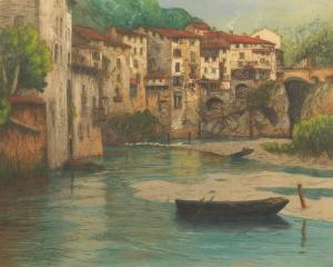 DAUPHIN Louis 1885-1926,river with sandbars and boats,1900,Aspire Auction US 2022-09-08
