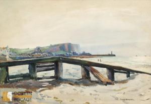 DAUPHIN Louis 1885-1926,Vue d\’Etretat depuis la plage,Delorme-Collin-Bocage FR 2024-03-22