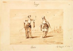 DAUZATS Adrien 1804-1868,ALMÉS, ÉGYPTE,Tajan FR 2015-05-20