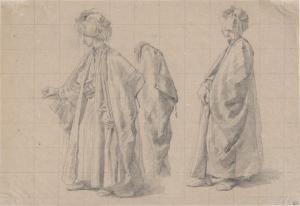DAUZATS Adrien 1804-1868,Studien eines stehenden Arabers,Galerie Bassenge DE 2023-06-09
