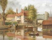 DAVEY William Turner 1818-1900,Pull's Ferry, Norwich,1891,Woolley & Wallis GB 2009-09-02