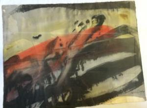 DAVID Eva,Abstraction en noir et orange,Rossini FR 2017-09-05