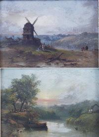 DAVID Richard B 1800-1800,River landscape with a windmill,David Lay GB 2011-01-13
