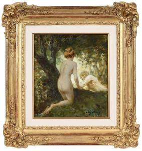 DAVIDSON Allan Douglas 1873-1932,The Nymph Spying on a Satyr,Brunk Auctions US 2023-07-14