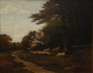 DAVIDSON Charles G 1866-1945,landscape scene with sheep and a dirt trail,Elite US 2014-03-15