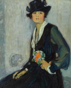 DAVIDSON Clara D. 1874-1962,Portrait of a Lady with a Hat,William Doyle US 2022-06-14