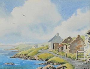 DAVIDSON Clive,COTTAGES ON THE COAST,Ross's Auctioneers and values IE 2016-09-07