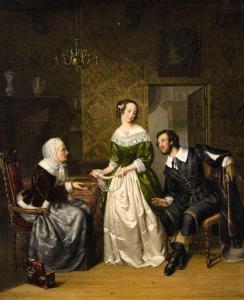 DAVIDSON Ezechiel 1792-1870,Die Konversation,1847,Lempertz DE 2014-05-17