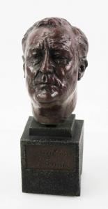DAVIDSON Joseph, Jo 1883-1952,bust of President Franklin D. Roosevelt,1934,Kaminski & Co. 2023-05-20