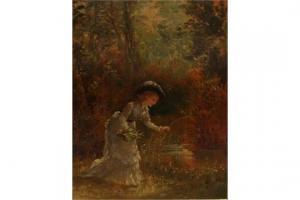 DAVIDSON Thomas 1863-1903,A Young Girl Dressed in White Picking Flowers,John Nicholson GB 2015-09-16