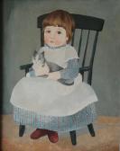DAVIES ALBERT W 1900-1900,Child with cat,Butterscotch Auction Gallery US 2015-03-22
