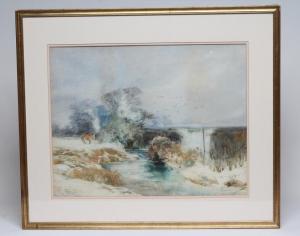 DAVIES edward,Winter Scene with Ponies by a Stream,1890,Hartleys Auctioneers and Valuers 2022-06-08