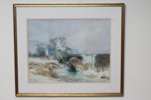 DAVIES edward,Winter Scene with Ponies by a Stream,1890,Hartleys Auctioneers and Valuers 2022-03-16