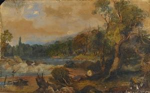 DAVIES Henry Easom 1831-1868,Fishing on the Yarra,1867,Sotheby's GB 2007-05-23