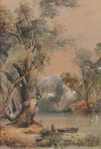 DAVIES Henry Easom 1831-1868,On the Yarra,1867,Mossgreen AU 2017-05-30